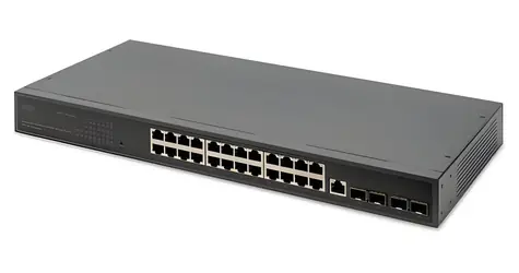 Digitus DN-80223 / Switch / 24x GbE RJ45 / 4x SFP+ / L3 Managed / 19