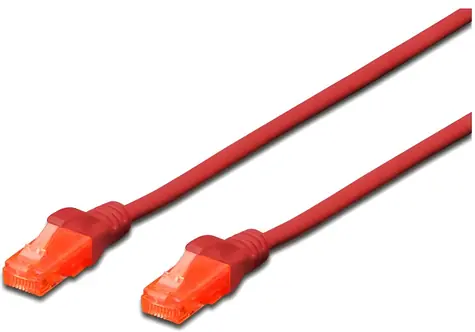 Digitus / Patch kabel Cat6 U/UTP / RJ45 / 1 m / červená / LSZH
