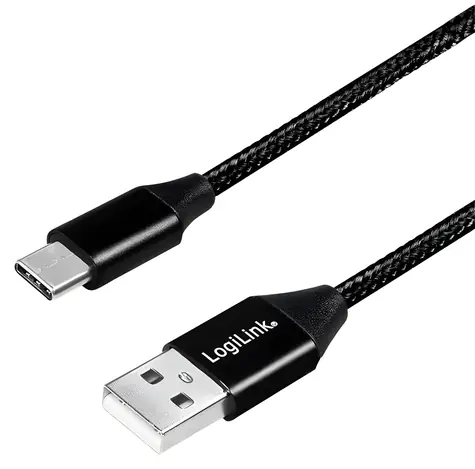 LogiLink USB-A - USB-C kabel černá / Kabel / USB 2.0 / 0,3 m