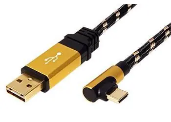 Roline USB kabel USB-A(M)-USB-C(M) lomený 90° / Kabel / USB 2.0 / oboustranný konektor / 3 m