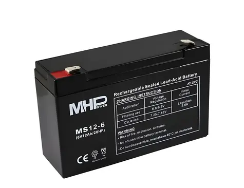 MHPower MS12-6 / Akumulátor VRLA AGM / 6 V / 12 Ah