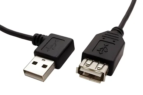 Goobay USB 2.0 A-A(M/F) 15 cm lomený vpravo černá / Prodlužovací kabel