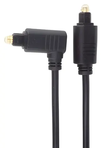 OEM Toslink kabel 90° / Optický audio kabel / Toslink (M) - Toslink (M) / 1 m / průměr 4 mm