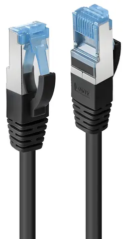 Lindy Cat6A S/FTP PIMF černý 1,5 m / Patch kabel / LSZH / RJ45-RJ45 / 500 MHz