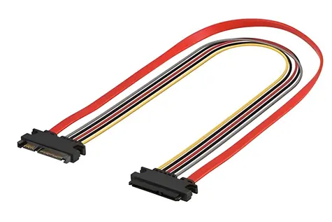OEM / SATA kabel / Datový + napájecí / Prodlužovací / 0,5 m