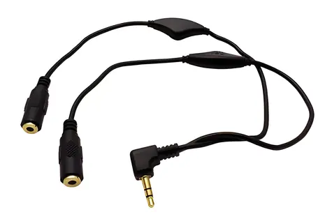 OEM redukce jack 3,5 mm (M) - 2x jack 3,5 mm (F) / Redukce / regulace hlasitosti / kabel 30 cm