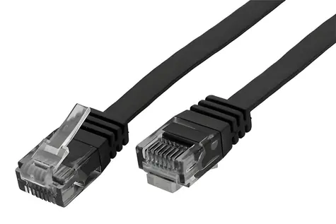 OEM UTP Cat6 plochý černá / Patch kabel / 3m