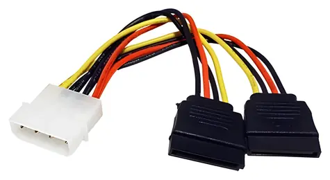 OEM Molex – 2x SATA rozdvojka / Napájecí redukce / 0,15 m
