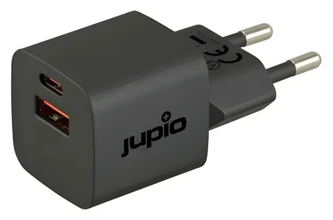 Jupio Dual USB GaN Charger / Nabíjecí adaptér / USB-C + USB-A / 30W
