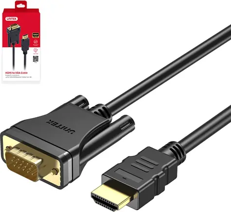 Unitek V1185A01 černá / Kabel HDMI - VGA (D-Sub) / 2 m
