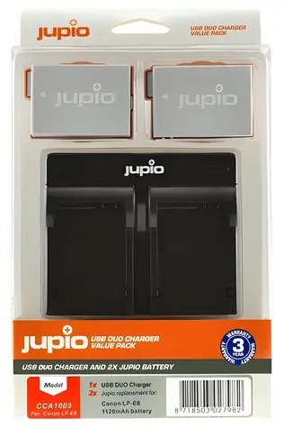 JUPIO LP-E8 / Sada 2x akumulátor + USB nabíječka / 1120 mAh / pro Canon
