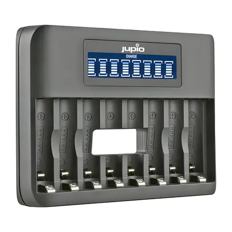 JUPIO Octo Battery Charger LCD / Nabíječka baterií / USB / 1-8x AA/AAA