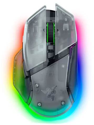 Razer Basilisk V3 35K průhledná / Bezdrátová herní myš / optická / 35000 DPI