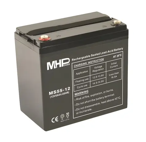 MHPower MS55-12 / Olověný akumulátor / VRLA AGM / 12V / 55Ah