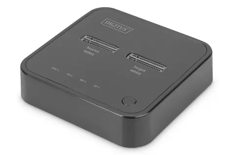 Digitus DA-71545 černá / Dokovací stanice / 2x M.2 NVMe SSD / USB-C / offline klonování