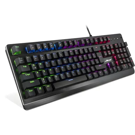 Inter-Tech NK-2000ME černá / Mechanická klávesnice / RGB / USB / DE layout