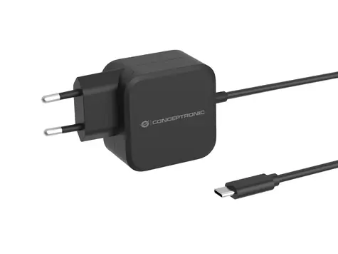 Conceptronic OZUL04BE černá / USB-C nabíjecí adaptér / 1x USB-C / 67 W / PD