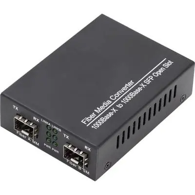 Digitus DN-82133 černá / Media konvertor / Gigabit / Multimode-Singlemode / Auto MDI/MDIX