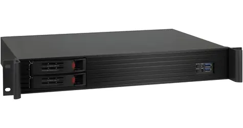 Inter-Tech 1.5U-1528L černá / Skříň / Rack 1,5U / Mini-ITX / hot-swap 2x 2,5