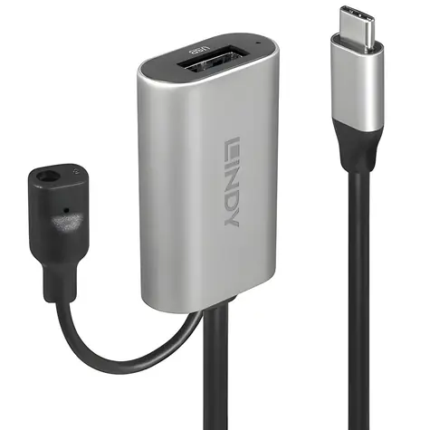 Lindy USB-C - USB-A aktivní prodlužka 5m černá / Kabel / USB 3.2 Gen 1 / 5 Gbit/s