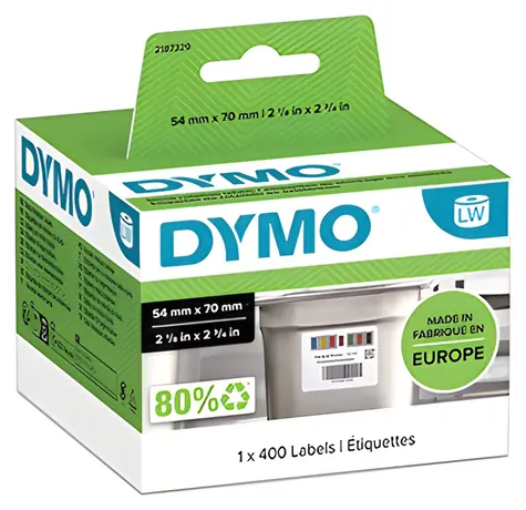 Dymo papírové štítky kontrolní potravinové / 70x54mm / bílé / snímatelné / 400 ks