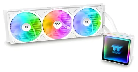 Thermaltake TH360 V3 ARGB Sync bílá / Vodní chlazení CPU / 360 mm / 3x 120mm ventilátor / ARGB / Intel + AMD / 37,8 dB