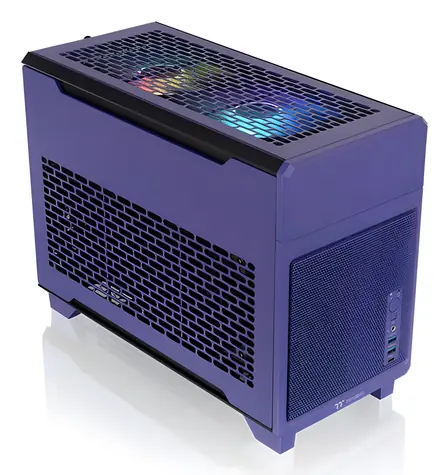 Thermaltake TR100 fialová / Počítačová skříň / Mini-ITX / SFX zdroj / 280mm AIO / USB-C