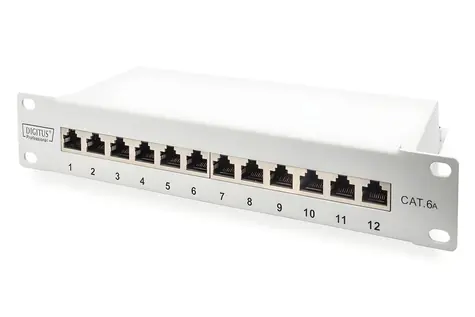 Digitus DN-91612S-EA-G / Patch panel / 12-port / Cat.6a / stíněný / 10