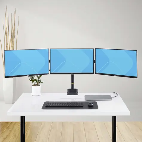 StarTech stolní držák pro 3 monitory černá / Stojan pro tři monitory / do 27