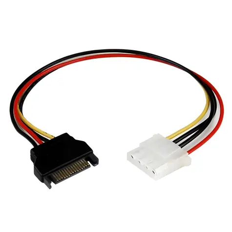 StarTech napájecí kabel SATA - Molex (LP4) černá / Napájecí kabel / SATA 15-pin (M) - Molex 4-pin (M) / 30 cm