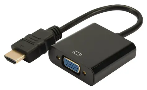 Digitus DA-70461 černá / Převodník HDMI na VGA / audio výstup 3,5 mm / Full HD, UXGA