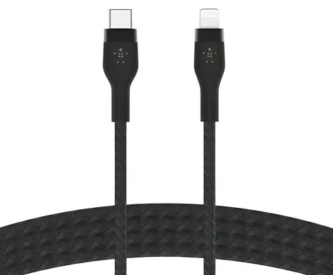 Belkin Flex CAA011bt2MBK černá / Kabel USB-C na Lightning / 2 m / 15W / MFi certifikace