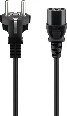 Goobay síťový napájecí kabel k PC a monitoru rovný černý / Napájecí kabel / 2 m