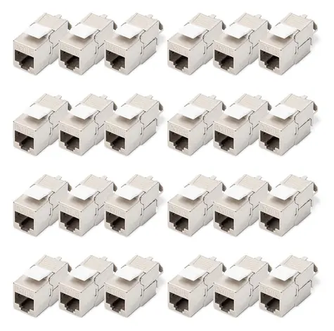 Digitus DN-93615-24 stříbrná/bílá / Keystone modul / Cat.6a / stíněný / RJ-45 / LSA / 24 ks