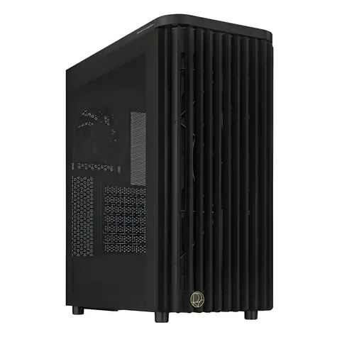 ASUS ProArt PA401 WOOD černá/dřevo, mesh / Počítačová skříň / ATX / mesh přední panel / USB-C 20Gbps / bez zdroje