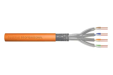 Digitus CAT 7 S/FTP oranžový / Instalační kabel / 50 m / AWG 23/1 / LSZH / Dca / 1200 MHz
