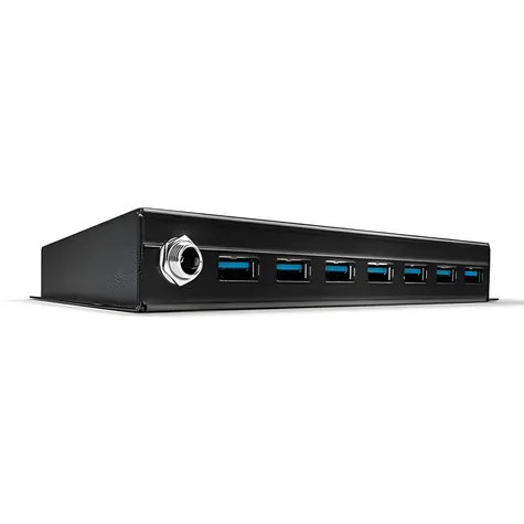 Lindy USB 3.0 Hub 7 portů kov černá / USB hub / kabel 0,8 m / 0-65 °C
