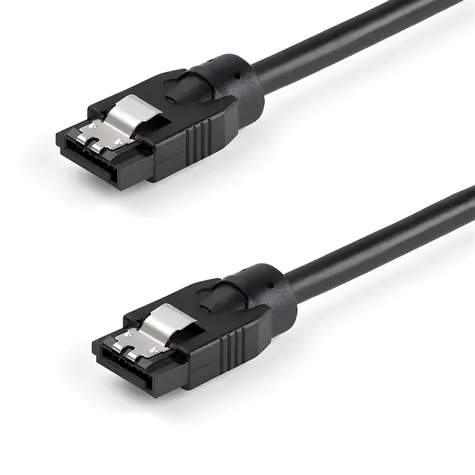 StarTech SATA kabel se západkou černá / SATA kabel / SATA 7-pin - SATA 7-pin / 0,3 m / 6 Gbit/s