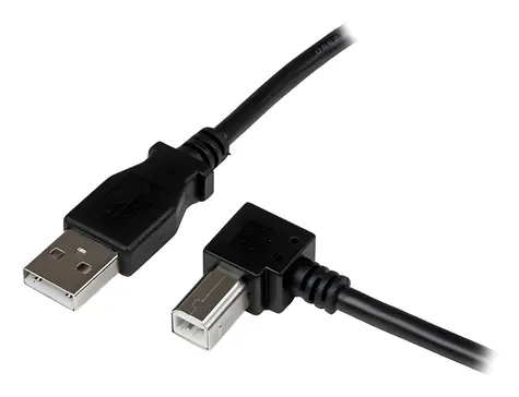 StarTech USB-A - USB-B černá / Kabel / Úhlový konektor / USB 2.0 / 1 m