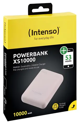 Intenso XS10000 růžová / Powerbanka / 10 000 mAh / USB-A + USB-C / 3,1A