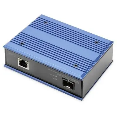 Digitus DN-652104-1 / Mediakonvertor / průmyslový / 10/100/1000Base-TX PoE - 1000Base-FX / DIN lišta