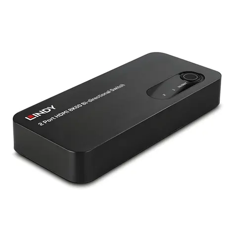Lindy 38339 černá / Přepínač HDMI / 2 porty / 8K 60Hz / HDR / obousměrný