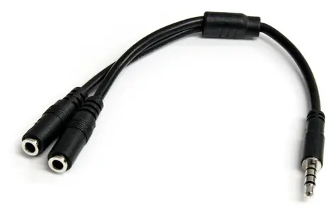 StarTech adaptér headset 3,5 mm na 2x 3,5 mm černá / Adaptér / 0,2 m