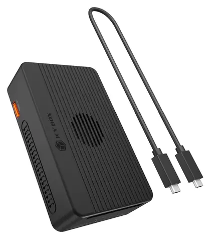 ICY BOX Heart RAID 2818 černá / Externí box pro M.2 2280 NVMe SSD / RAID / 2× M.2 NVMe / USB4 / HDMI