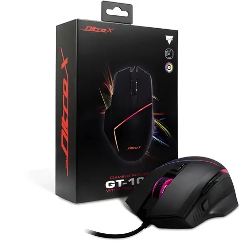 Inter-Tech Nitrox GT-100 RGB černá / Herní myš / 6400 DPI / 7 tlačítek / RGB / USB