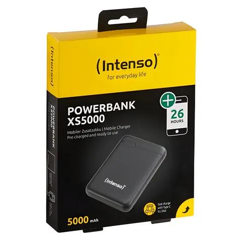 Intenso XS5000 černá / Powerbanka / 5000 mAh / USB-C + USB-A