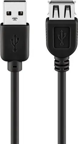 Goobay USB-A - USB-A prodlužovací kabel černá / Prodlužovací kabel / USB 2.0 / 5 m / dvojité stínění