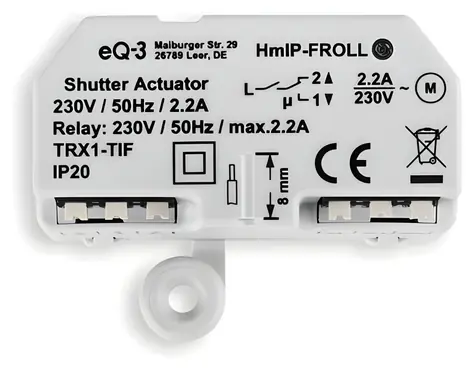 Homematic IP Akční člen pro rolety - zapuštěná montáž / Akční člen / rádiový / IP20 / dosah 180 m