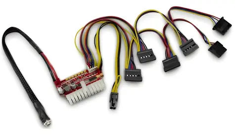 Inter-Tech Mini-ITX DC/DC zdroj 200W / Napájecí zdroj pro PC / Mini-ITX / 24pin ATX / 2x SATA / bez adaptéru