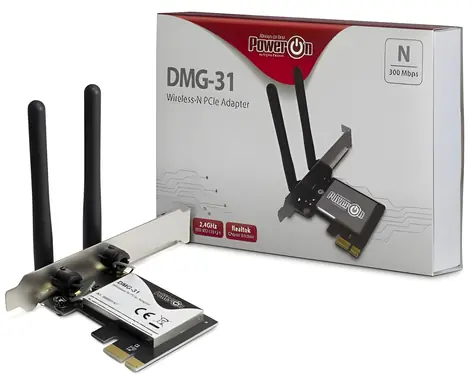 Inter-Tech DMG-31 / Wi-Fi adaptér / PCIe x1 / 802.11n / 300 Mbit/s